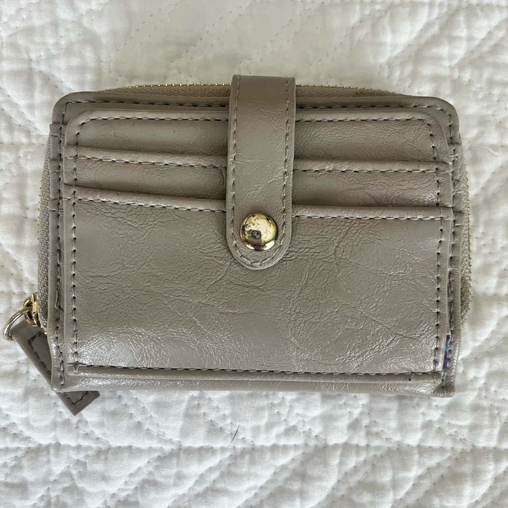 Beige leather wallet